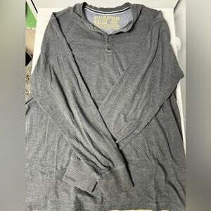 Weatherproof Vintage Long Sleeve Henley Tee-Grey-XL
